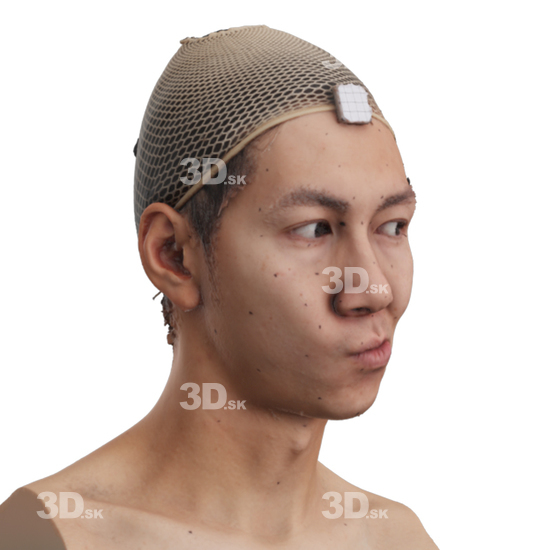 Head Man Asian 3D Phonemes And Emotions