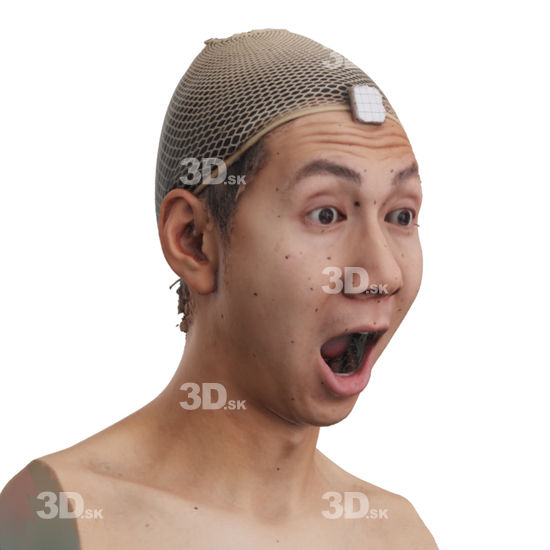 Head Man Asian 3D Phonemes And Emotions