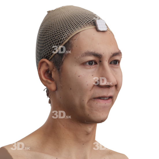 Head Man Asian 3D Phonemes And Emotions