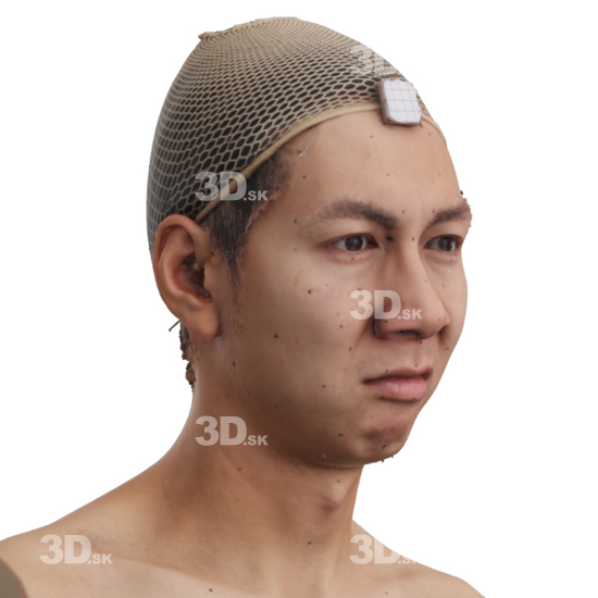 Head Man Asian 3D Phonemes And Emotions