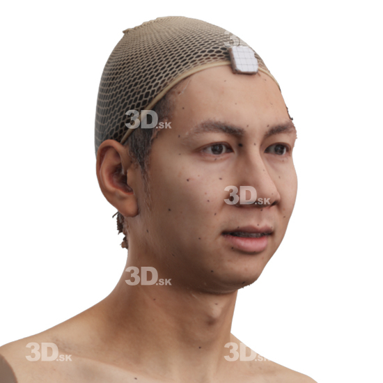 Head Man Asian 3D Phonemes And Emotions