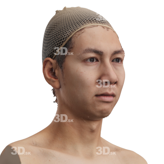 Head Man Asian 3D Phonemes And Emotions