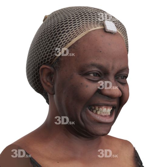 Head Woman Black 3D Phonemes And Emotions