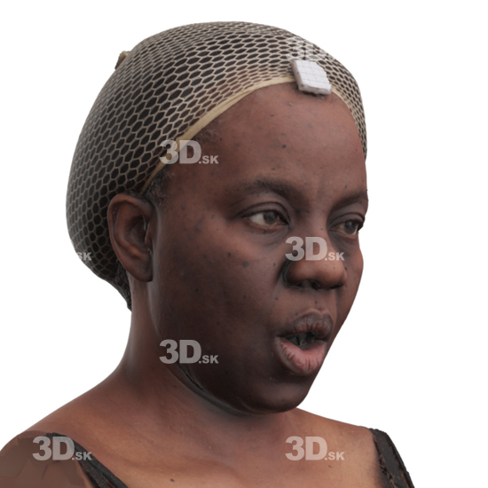 Head Woman Black 3D Phonemes And Emotions