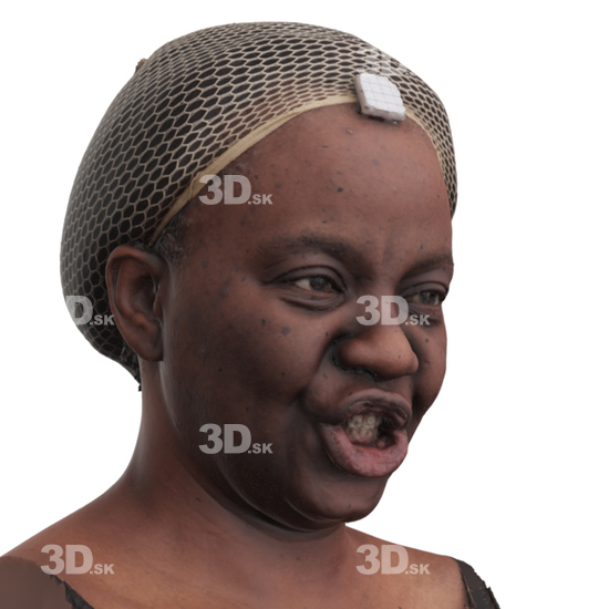 Head Woman Black 3D Phonemes And Emotions