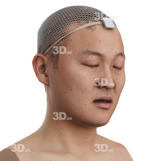 Head Man Asian 3D Phonemes And Emotions