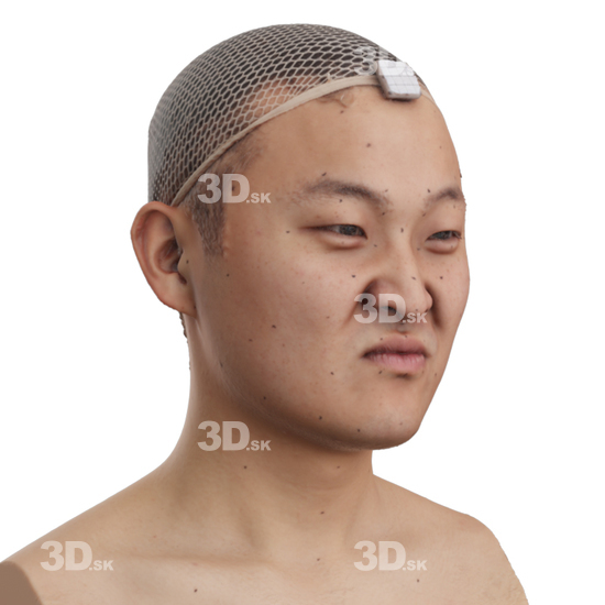 Head Man Asian 3D Phonemes And Emotions