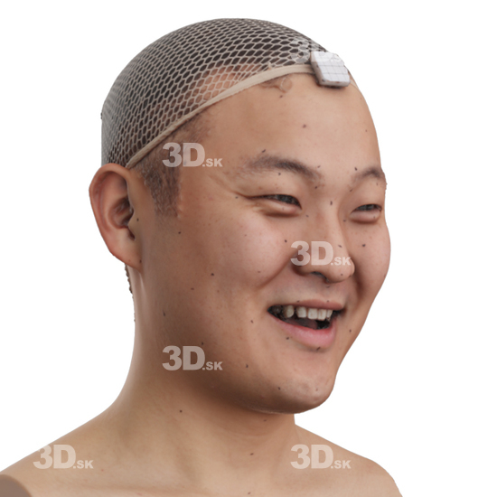 Head Man Asian 3D Phonemes And Emotions