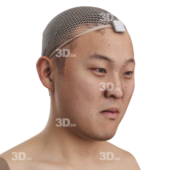 Head Man Asian 3D Phonemes And Emotions