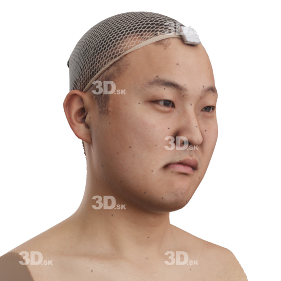 Head Man Asian 3D Phonemes And Emotions