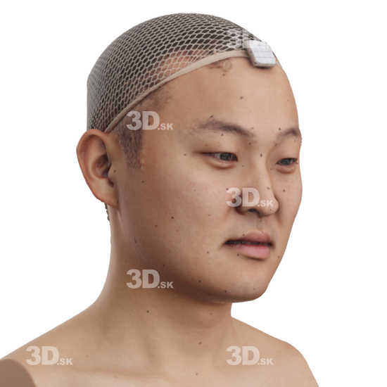 Head Man Asian 3D Phonemes And Emotions