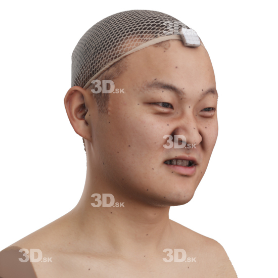 Head Man Asian 3D Phonemes And Emotions