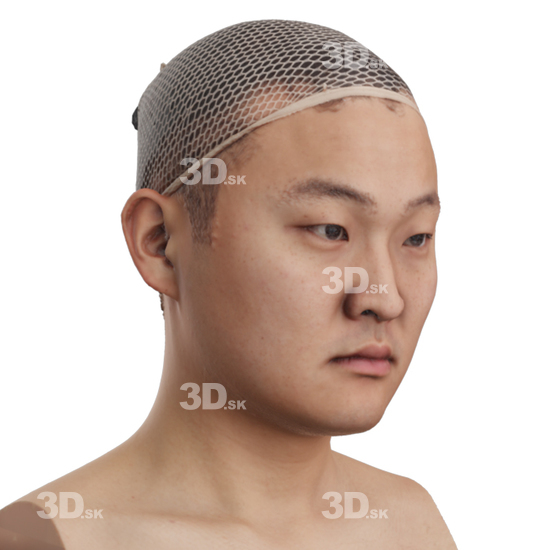 Head Man Asian 3D Phonemes And Emotions