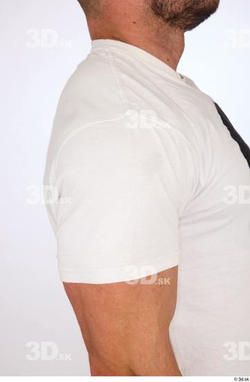 Arm Upper Body Man White Casual Muscular Studio photo references