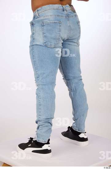 Leg Man White Casual Jeans Muscular Studio photo references