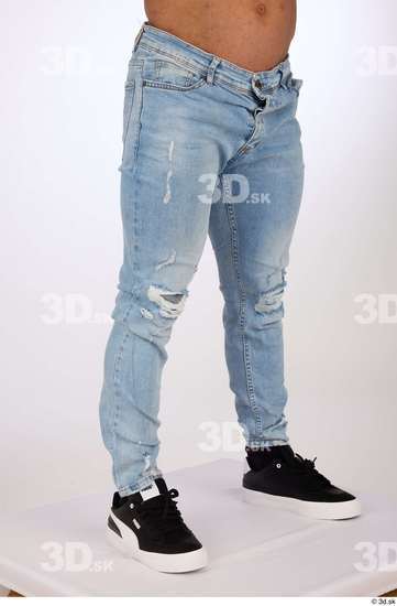 Leg Man White Casual Jeans Muscular Studio photo references