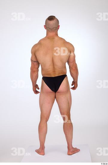 Whole Body Man White Underwear Muscular Standing Studio photo references