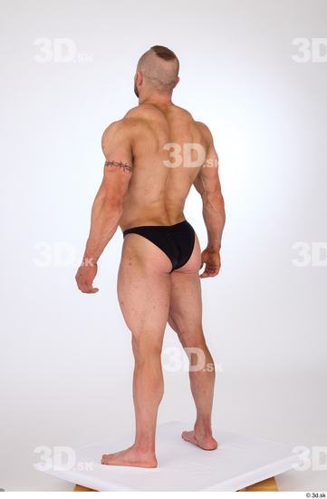 Whole Body Man White Underwear Muscular Standing Studio photo references