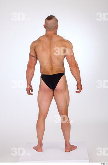 Whole Body Man White Underwear Muscular Standing Studio photo references