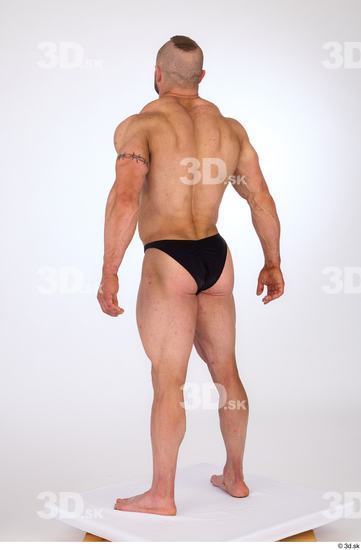 Whole Body Man White Underwear Muscular Standing Studio photo references