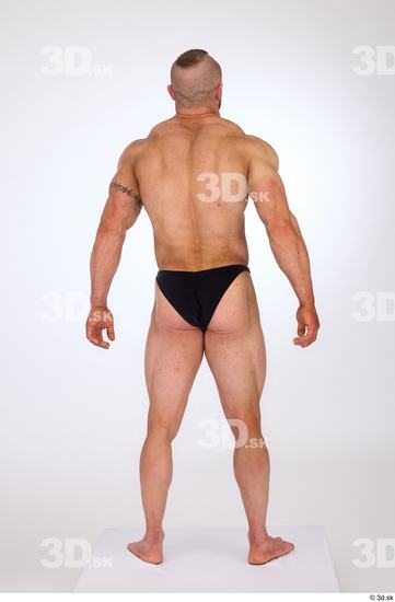 Whole Body Man White Underwear Muscular Standing Studio photo references