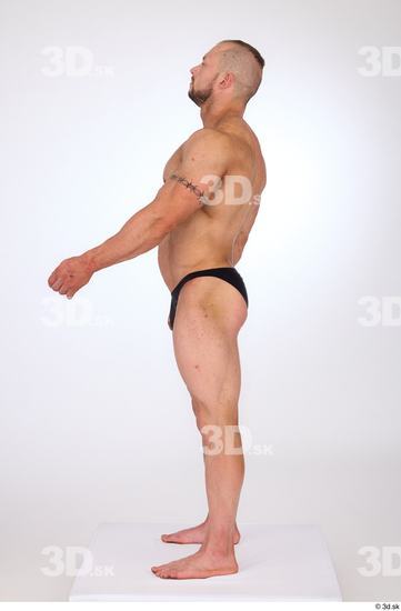 Whole Body Man White Underwear Muscular Standing Studio photo references