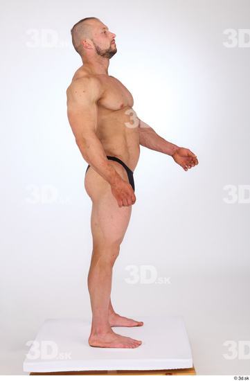 Whole Body Man White Underwear Muscular Standing Studio photo references