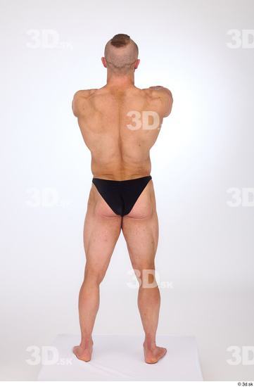 Whole Body Man White Underwear Muscular Standing Studio photo references