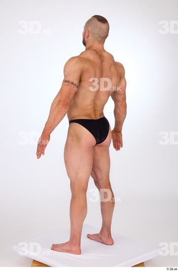 Whole Body Man White Underwear Muscular Standing Studio photo references