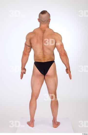 Whole Body Man White Underwear Muscular Standing Studio photo references