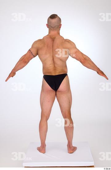 Whole Body Man White Underwear Muscular Standing Studio photo references