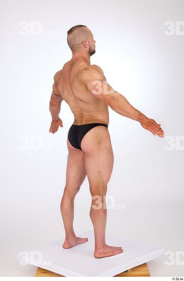 Whole Body Man White Underwear Muscular Standing Studio photo references