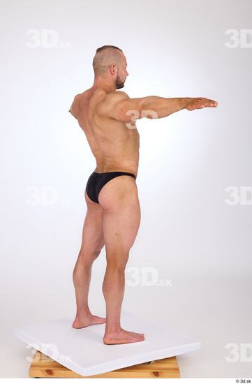 Whole Body Man White Underwear Muscular Standing Studio photo references