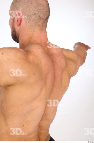 Back Man White Nude Muscular Studio photo references