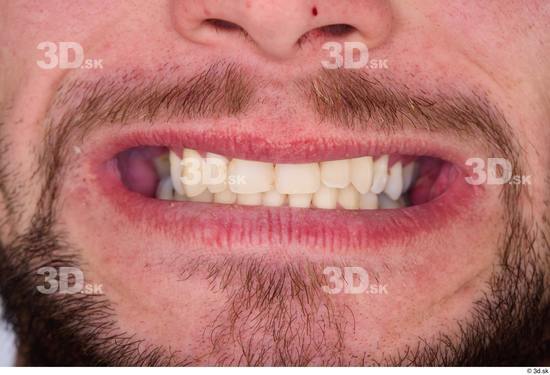 Teeth Man White Muscular Studio photo references