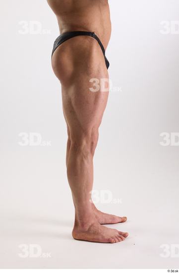 Leg Man White Underwear Muscular Studio photo references