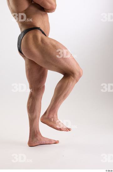 Leg Man White Underwear Muscular Studio photo references