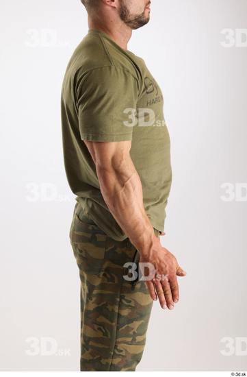 Arm Man White Casual Muscular Studio photo references