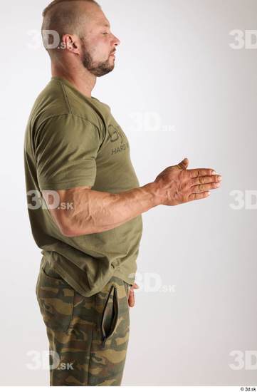 Arm Man White Casual Muscular Studio photo references