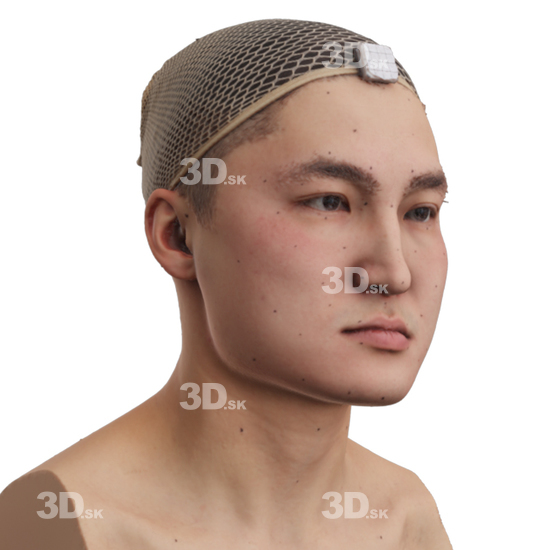 Head Man Asian 3D Phonemes And Emotions