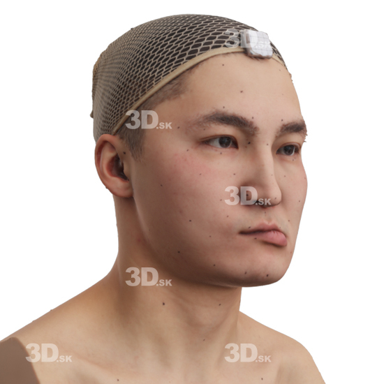 Head Man Asian 3D Phonemes And Emotions