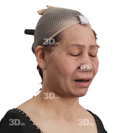 Head Woman Asian 3D Phonemes And Emotions