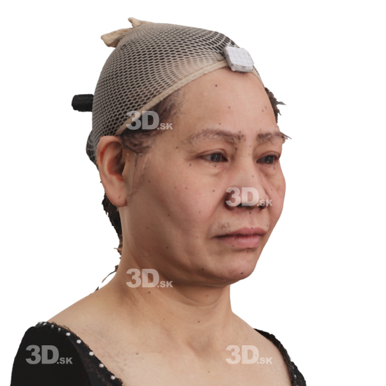 Head Woman Asian 3D Phonemes And Emotions