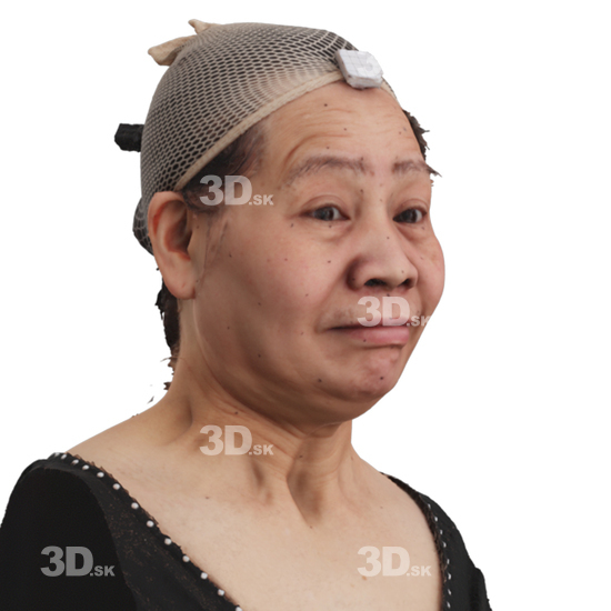 Head Woman Asian 3D Phonemes And Emotions