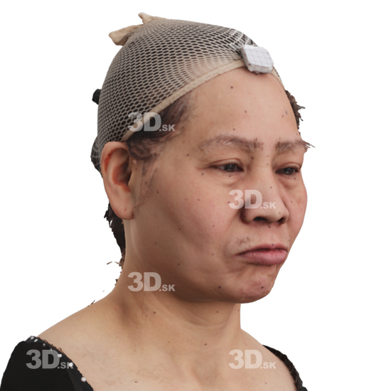 Head Woman Asian 3D Phonemes And Emotions