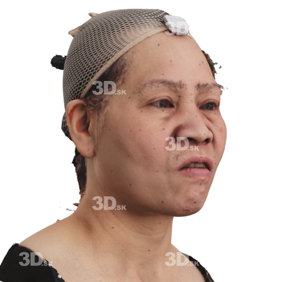 Head Woman Asian 3D Phonemes And Emotions