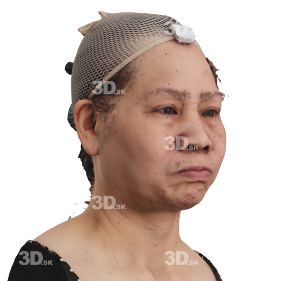 Head Woman Asian 3D Phonemes And Emotions