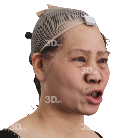 Head Woman Asian 3D Phonemes And Emotions