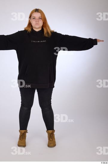 Whole Body Woman T poses White Casual Chubby Street photo references