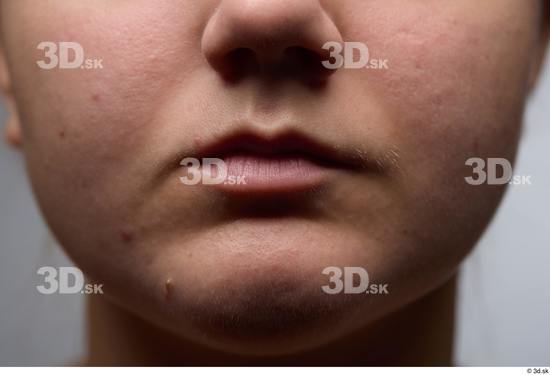 Face Woman White Chubby Face Skin Textures